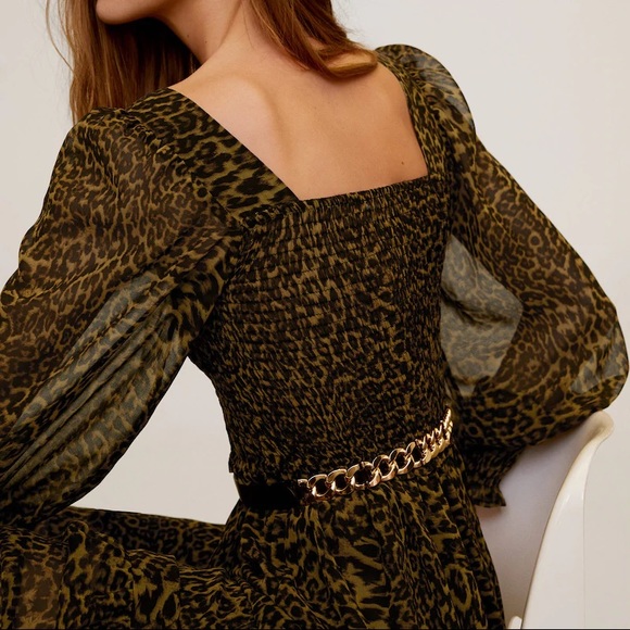 Mango Leopard Midi Dress Size S - Picture 5 of 10